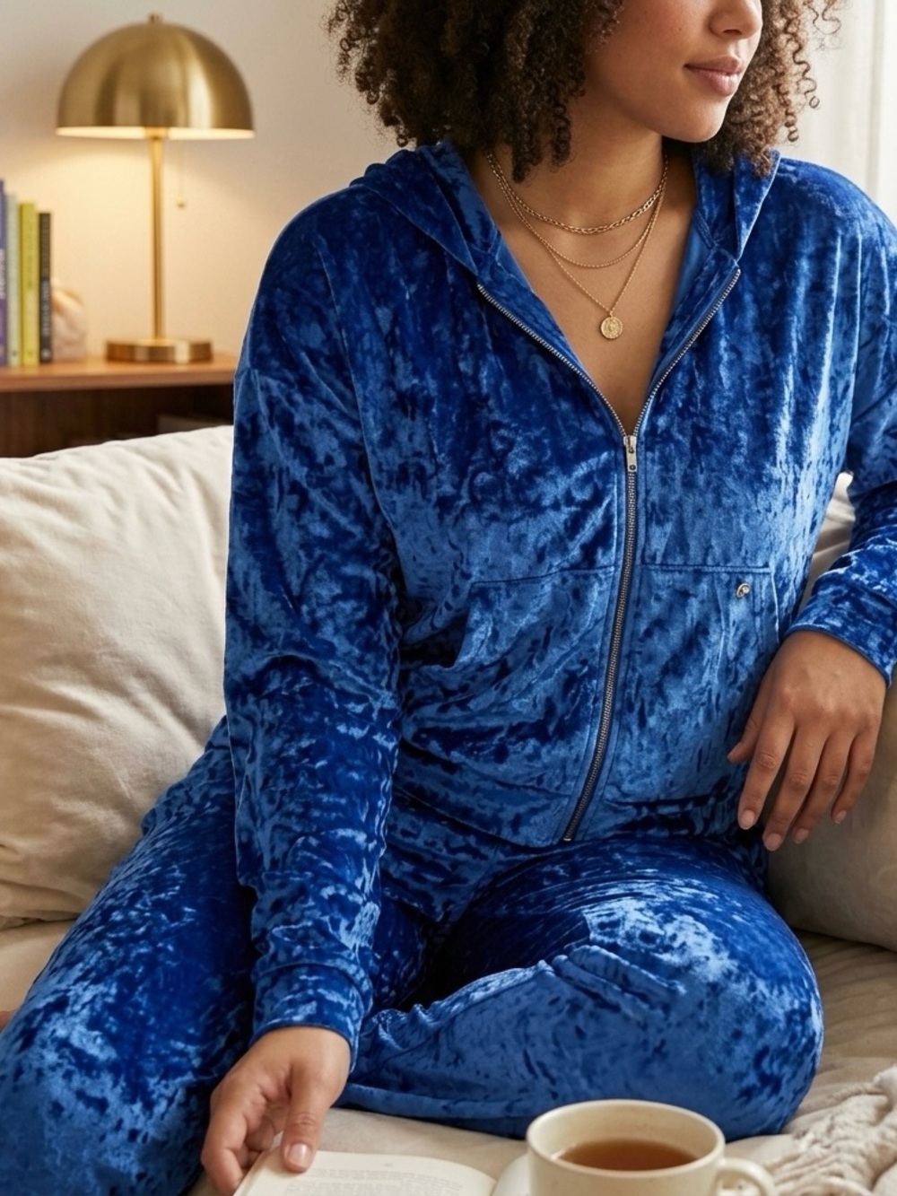 Fabletics Blue Velvet Hoodie